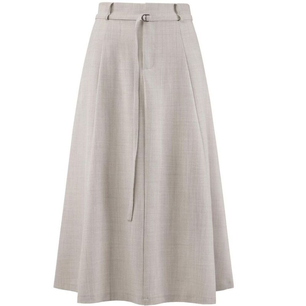 Women's Elastic High Waist Maxi A-Line Skirt with Pockets Light Grey Small